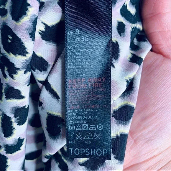 TOPSHOP Leopard Print Sleeveless Tunic Dress Size 4 - Picture 11 of 13
